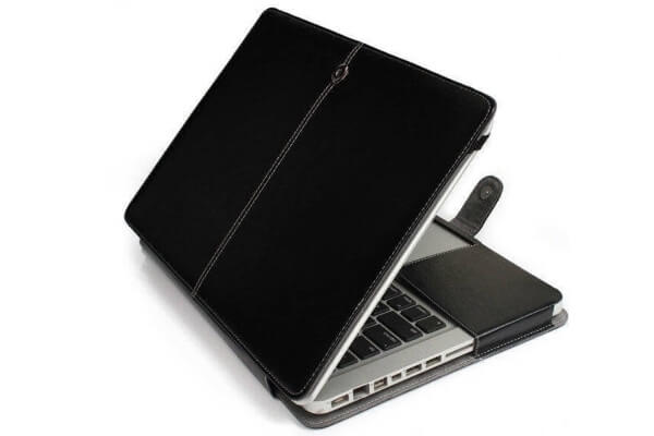 Klassisk sort læder macbook cover
