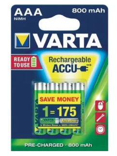 Varta AAA Rechargable Accu 800mAh 4-pack - Genopladelige batterier AA og AAA batterier test - Datalife.fk